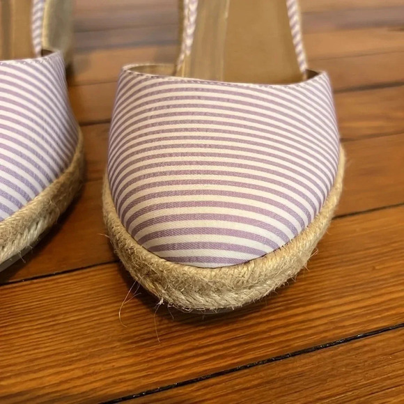 LOFT Lilac and White Striped Espadrilles - Size 9.5 - Picture 6 of 13